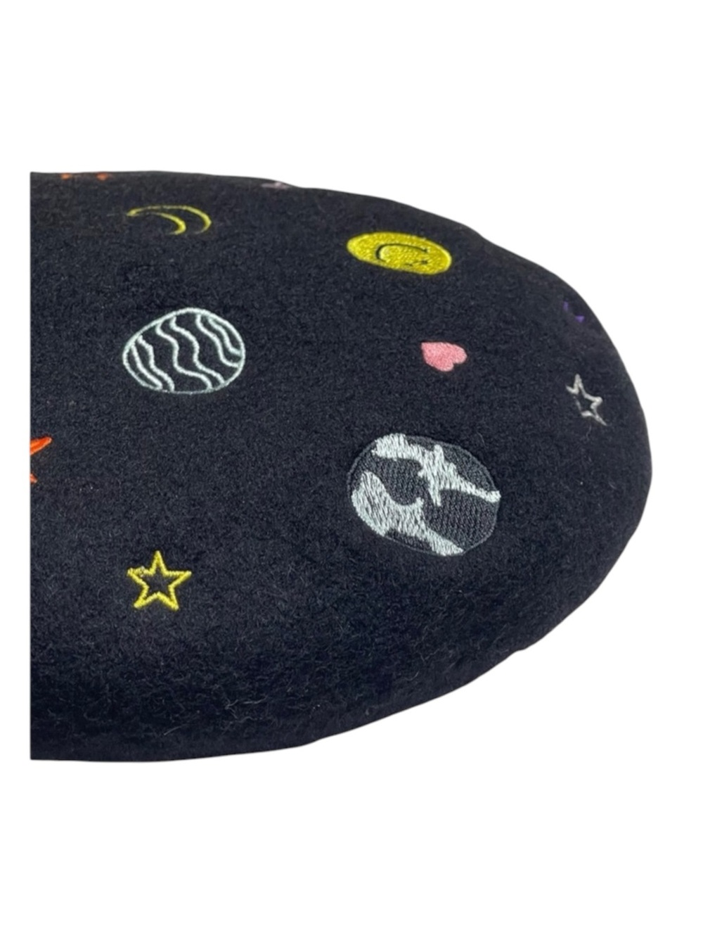 Rare: new Valfré ☻ Saturn Embroidered Wool Beret ☻ Black ☻ 1SFA Limited Edition - Picture 11 of 16